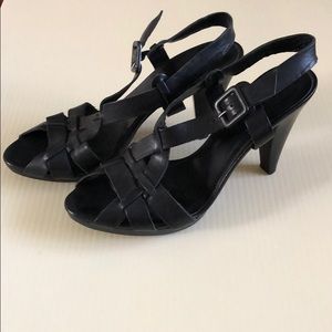 JCrew Black Leather Sandals